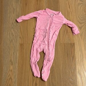 Kickee pants pink zip onesie footie pajamas 0-3M